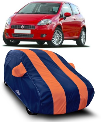 VITSOA Car Cover For Fiat Grande Punto (With Mirror Pockets)(Orange, Blue)