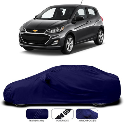 ANTHUB Car Cover For Chevrolet Spark (With Mirror Pockets)(Blue)