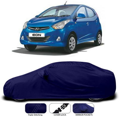 ANTHUB Car Cover For Hyundai Eon (With Mirror Pockets)(Blue)