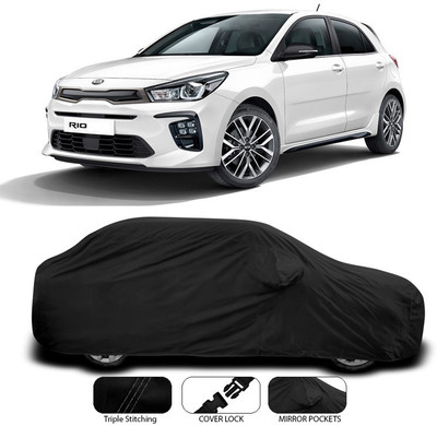 SEBONGO Car Cover For Kia Rio (With Mirror Pockets)(Black)