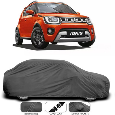 ANTHUB Car Cover For Maruti Suzuki Ignis (Without Mirror Pockets)(Grey)