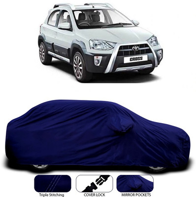 ANTHUB Car Cover For Toyota Etios Cross (With Mirror Pockets)(Blue)