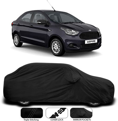 SEBONGO Car Cover For Ford Figo Aspire (With Mirror Pockets)(Black)