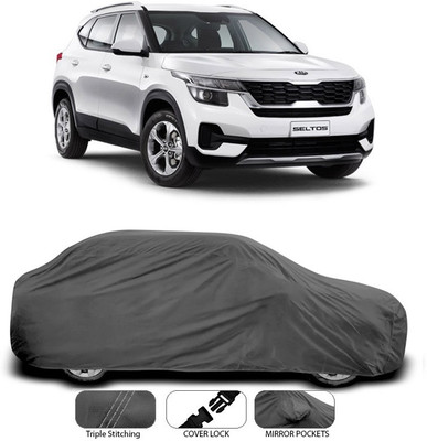 SEBONGO Car Cover For Kia SELTOS (Without Mirror Pockets)(Grey)