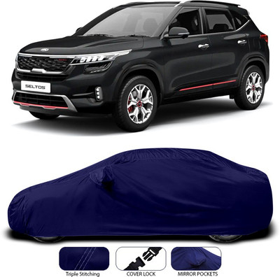 SEBONGO Car Cover For Kia Sonet (With Mirror Pockets)(Blue)