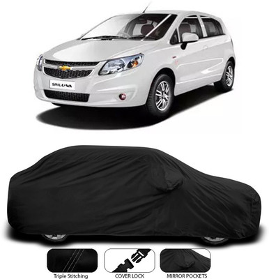 ANTHUB Car Cover For Chevrolet Sail UVA (With Mirror Pockets)(Black)