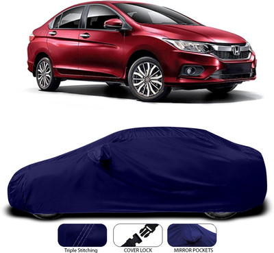 ANTHUB Car Cover For Honda City Facelift (With Mirror Pockets)(Blue)