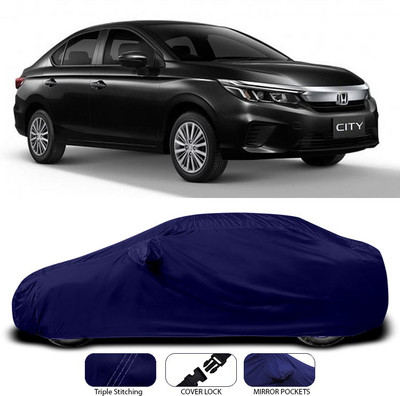 ANTHUB Car Cover For Honda City ZX (With Mirror Pockets)(Blue)