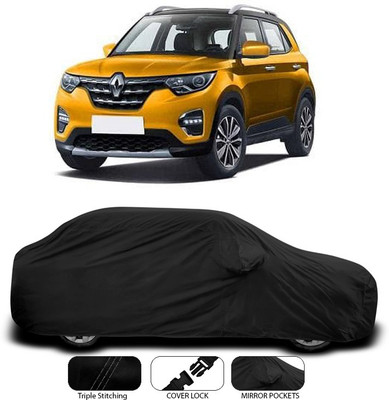 ANTHUB Car Cover For Renault Kwid (With Mirror Pockets)(Black)