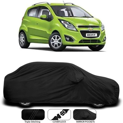 ANTHUB Car Cover For Chevrolet Beat (With Mirror Pockets)(Black)
