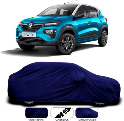 ANTHUB Car Cover For Renault Kwid (With Mirror Pockets)(Blue)