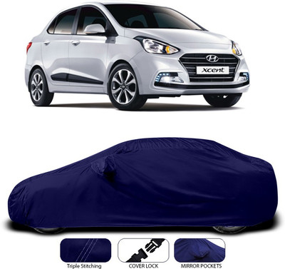 ANTHUB Car Cover For Hyundai Xcent (With Mirror Pockets)(Blue)