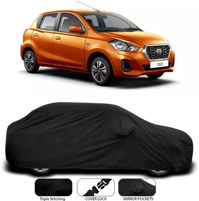 SEBONGO Car Cover For Nissan Go (With Mirror Pockets)(Black)