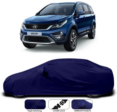 SEBONGO Car Cover For Tata Hexa (With Mirror Pockets)(Blue)