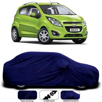 ANTHUB Car Cover For Chevrolet Beat (With Mirror Pockets)(Blue)