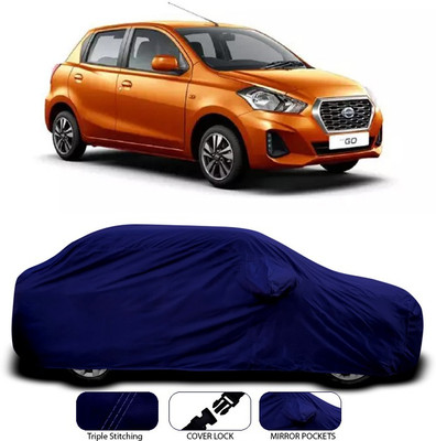 ANTHUB Car Cover For Nissan Go (With Mirror Pockets)(Blue)