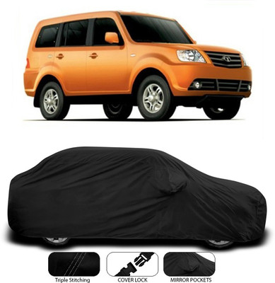 SEBONGO Car Cover For Tata Sumo Grande (With Mirror Pockets)(Black)