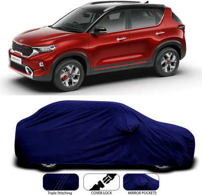 ANTHUB Car Cover For Kia Sonet (With Mirror Pockets)(Blue)