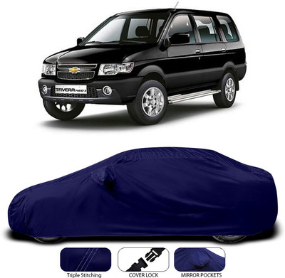 ANTHUB Car Cover For Chevrolet Tavera (With Mirror Pockets)(Blue)