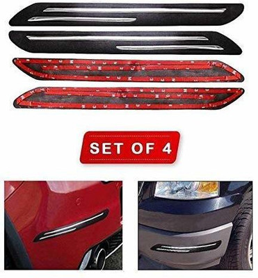 KPS Plastic, Stainless Steel Car Bumper Guard(Black, Silver, Pack of 4, Maruti, Swift)