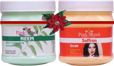 PINKROOT Neem Cream 500gm with Saffron Scrub 500gm(2 Items in the set)