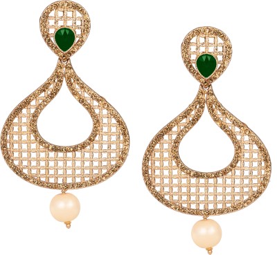 JFL Jewellery for Less Gold Plated Jali Design Drop & Dangler Earrings for Women and Girls Copper Drops & Danglers