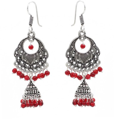 GLAMOURA Designer Oxidized German Silver Indian Traditional Rajasthan Ethnic Trendy Stylish EARRING Pair Wedding Anniversary and Special occasion Gift for Girls and women-GJGE-051-2 German Silver Jhumki Earring