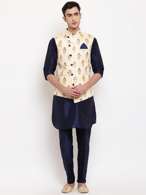 AJ Dezines Men Kurta Pyjama Ethnic Jacket Set