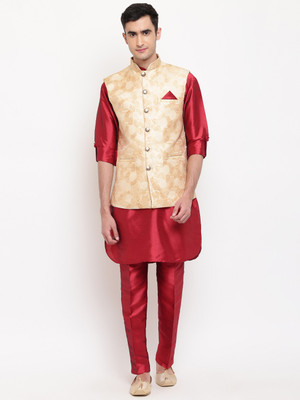 AJ Dezines Men Kurta Pyjama Ethnic Jacket Set