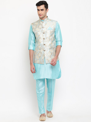 AJ Dezines Men Kurta Pyjama Ethnic Jacket Set