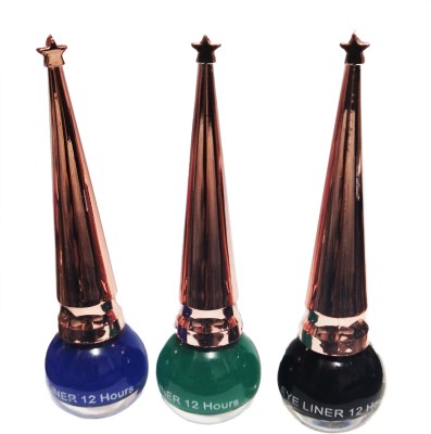 Bigwig MATT EYELINERS PACK OF 3 ( BLUE,DARK GREEN,BLACK) 3ML 3 ml(MULTICOLOUR)