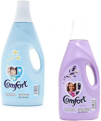 Comfort Fabric Conditioner Fresh Scent| After Wash Fabric Conditioner -Lilac Fresh- 2L and Jasmine Fresh - 2 L (Imported) (Pack of 2)(2 x 1 L)