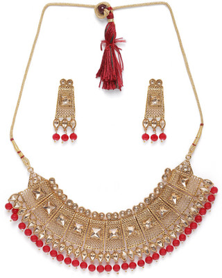 ACCESSHER Brass Gold-plated Gold Jewellery Set(Pack of 1)