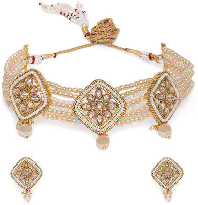 ACCESSHER Brass Gold-plated Gold Jewellery Set(Pack of 1)