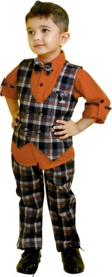 Bad Boys Boys Party(Festive) Jacket Shirt, Pant, Bow Tie(Rustic orange)