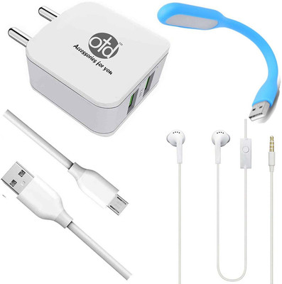 OTD Wall Charger Accessory Combo for Tecno Spark Power 2 Air, Titan T54, TP-LINK Neffos C5, TYMES Y5DT(Multicolor)