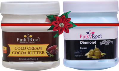 PINKROOT Cocoa Butter Cold Cream 500gm with Diamond Cream 500gm(1000 ml)