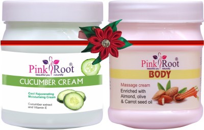 PINKROOT Cucumber Cream 500gm with Body Massage Cream 500gm(1000 ml)