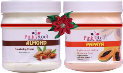 PINKROOT Almond Cream 500gm with Papaya Cream 500gm(1000 ml)
