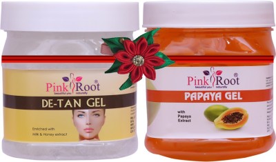 PINKROOT De-Tan Gel 500gm with Papaya Gel 500gm(1000 ml)