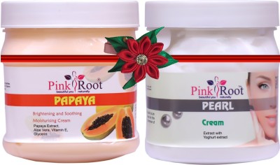 PINKROOT Papaya Cream 500gm with Pearl Cream 500gm(1000 ml)