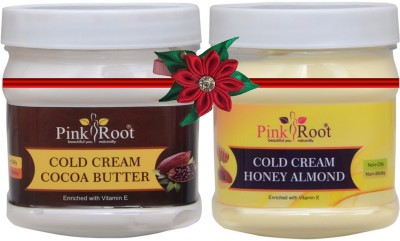 PINKROOT Cocoa Butter Cold Cream 500gm with Honey Almond Cold Cream 500gm(1000 ml)