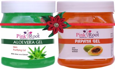 PINKROOT Aloe Vera Gel 500gm with Papaya Gel 500gm(1000 ml)