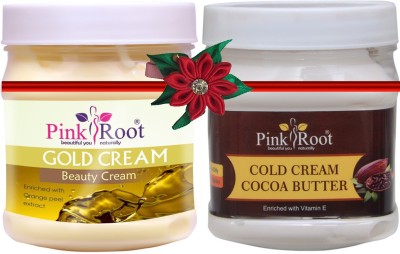 PINKROOT Gold Cream 500gm with Cocoa Butter Cold Cream 500gm(1000 ml)