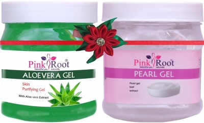 PINKROOT Aloe Vera Gel 500gm with Pearl Gel 500gm(1000 ml)