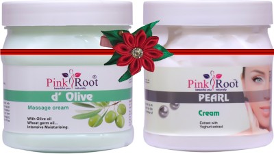 PINKROOT D Olive Cream 500gm with Pearl Cream 500gm(1000 ml)
