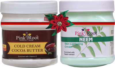 PINKROOT Cocoa Butter Cold Cream 500gm with Neem Cream 500gm(1000 ml)