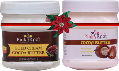 PINKROOT Cocoa Butter Cold Cream 500gm with Cocoa Butter Cream 500gm(1000 ml)