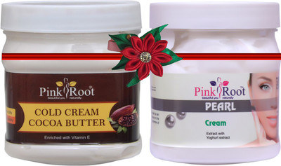 PINKROOT Cocoa Butter Cold Cream 500gm with Pearl Cream 500gm(1000 ml)