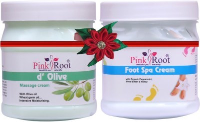 PINKROOT D Olive Cream 500gm with Foot Spa Cream 500gm(1000 ml)